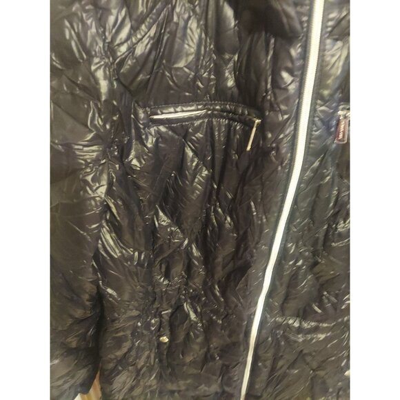 Michael MichaelKors Packable Down Fill Black Coat Size XXL Duster Bag Y2K Nylon - Picture 5 of 16